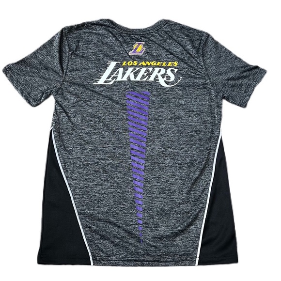 Los Angeles Lakers Basketball NBA Grey/Black Warm Up Shooting Shirt Men’s Size S - Picture 7 of 8